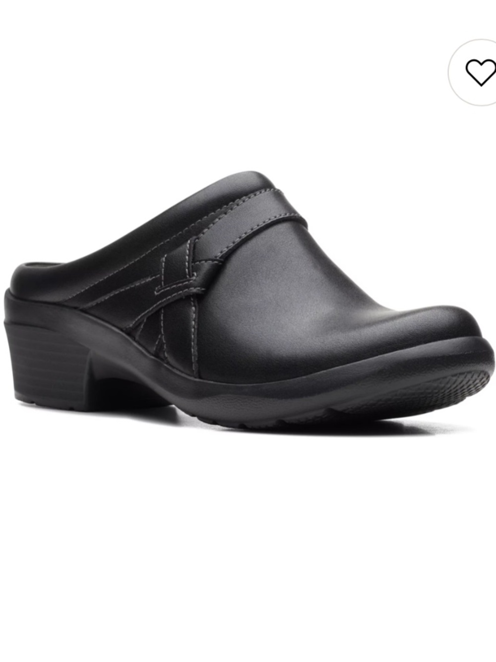 Clarks Angie Mist Comfort Slip On Leather Mules Loafers Black Womens Size 11